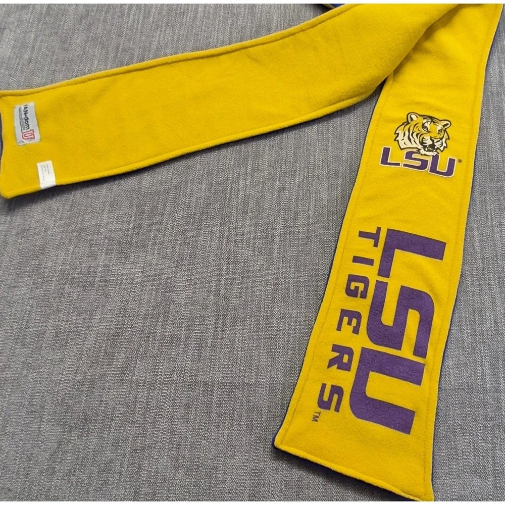 LSU Tigers Hooded Scarf Reversible Purple Gold Little Earth OSFA  Football Sport